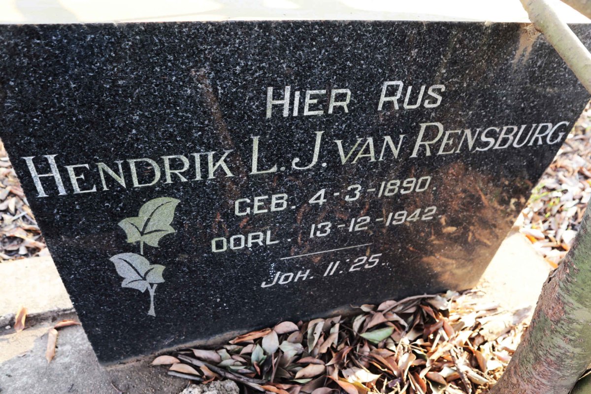 RENSBURG Hendrik L.J., van 1890-1942