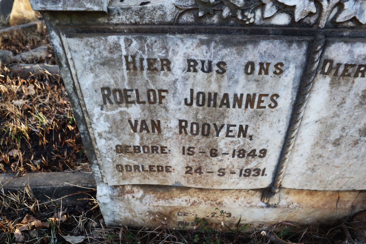 ROOYEN Roelof Johannes, van 1849-1931