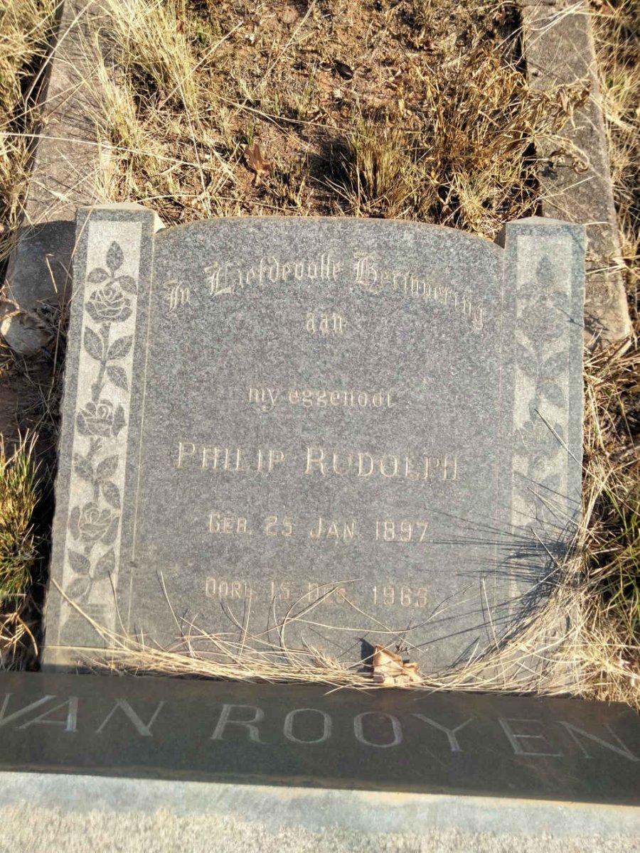 ROOYEN Phillip Rudolph, van 1897-1969