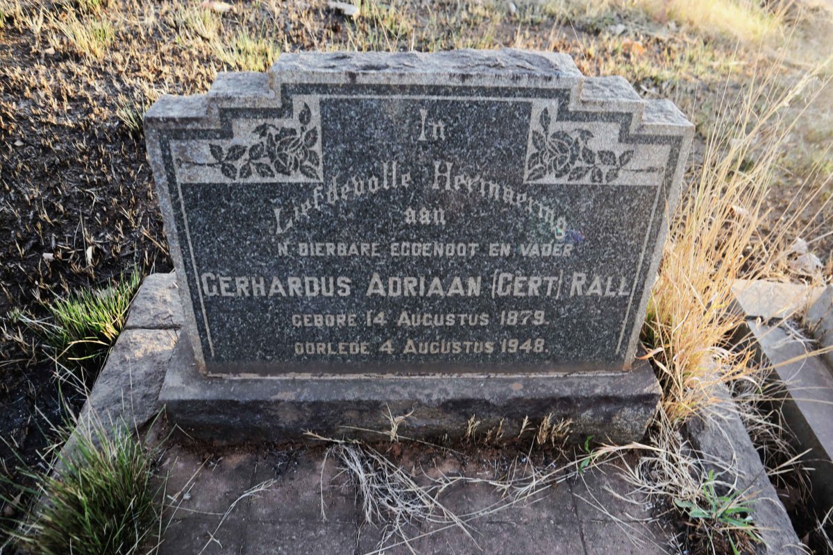 RALL Gerhardus Adriaan 1879-1948