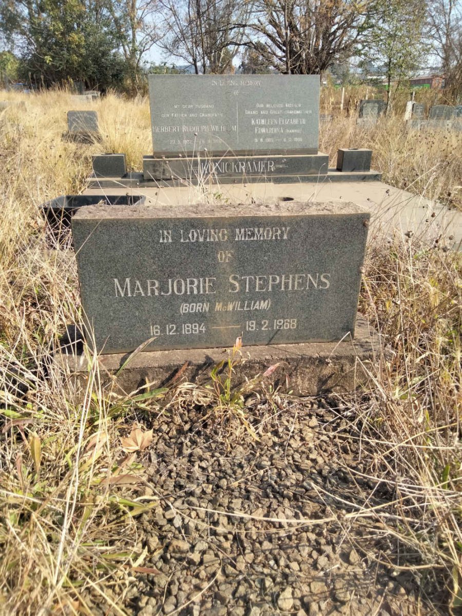 STEPHENS Marjorie nee MCWILLIAM 1894-1968