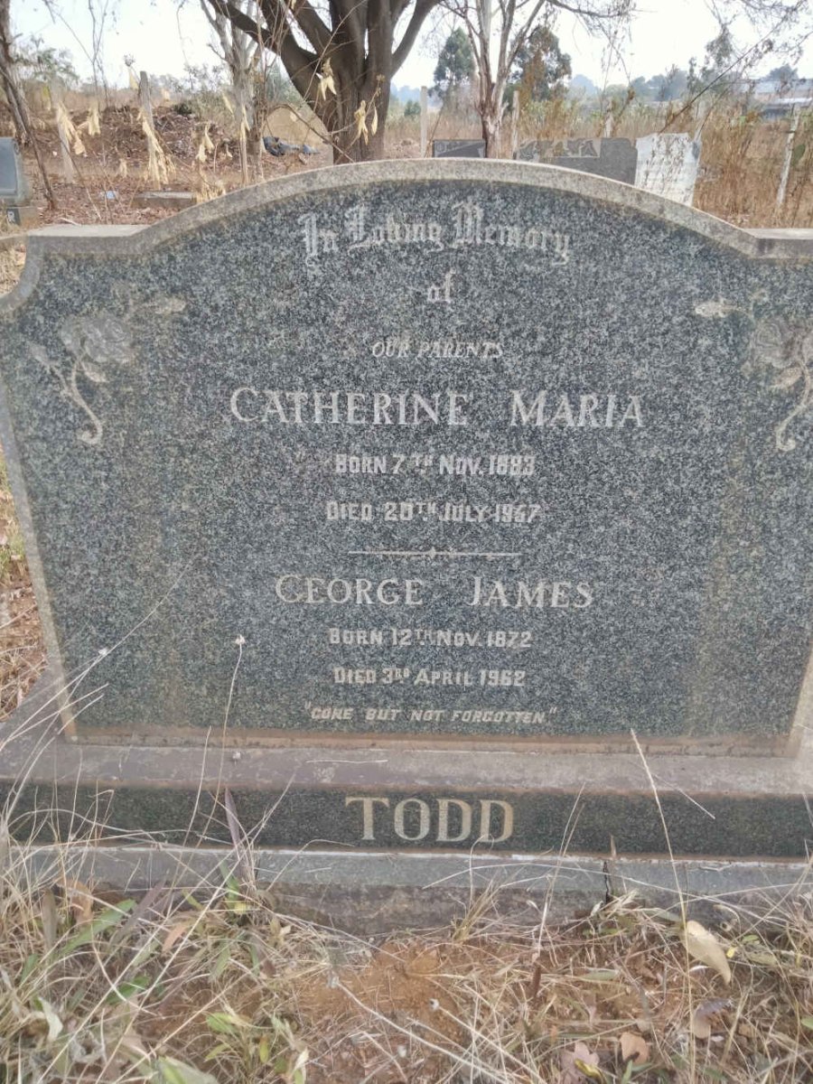 TODD George James 1872-1962 & Catherine Maria 1883-1957