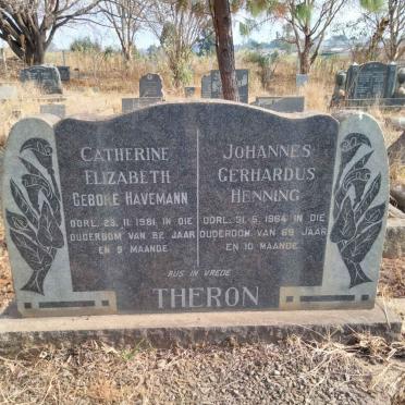 THERON Johannes Gerhardus Henning -1964 & Catherine Elizabeth HAVEMANN -1981
