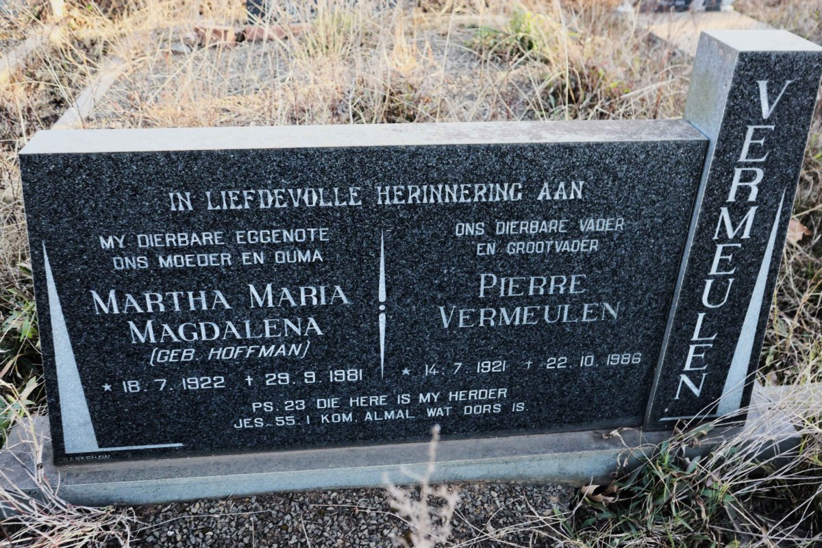VERMEULEN Pierre 1921-1986 & Martha Maria Magdalena HOFFMAN 1922-1981