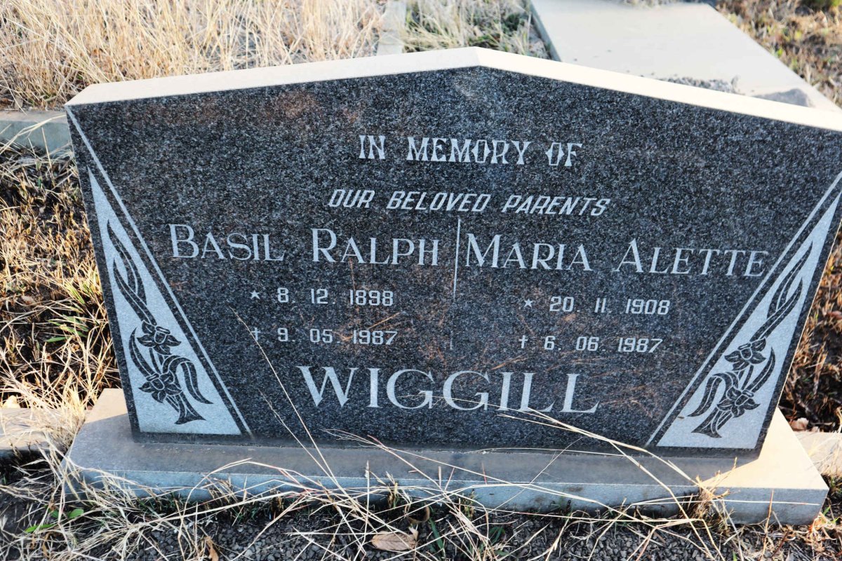 WIGGILL Basil Ralph 1898-1987 & Maria Alette 1908-1987