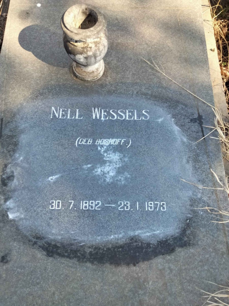 WESSELS Nell nee BOSHOFF 1892-1973