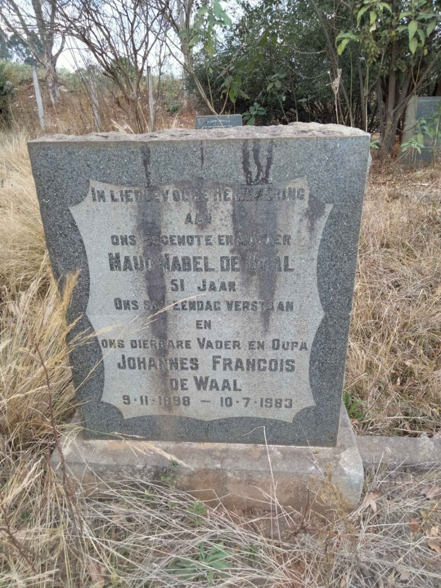 WAAL Johannes Francois, de 1898-1983 & Maud Mabel