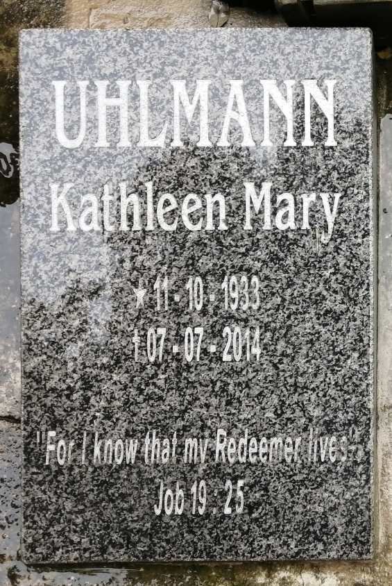UHLMANN Kathleen Mary 1933-2014