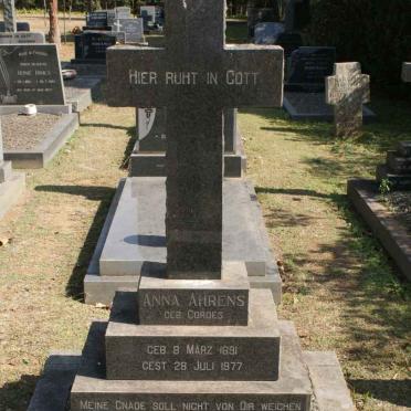 AHRENS Anna nee CORDES 1891-1977