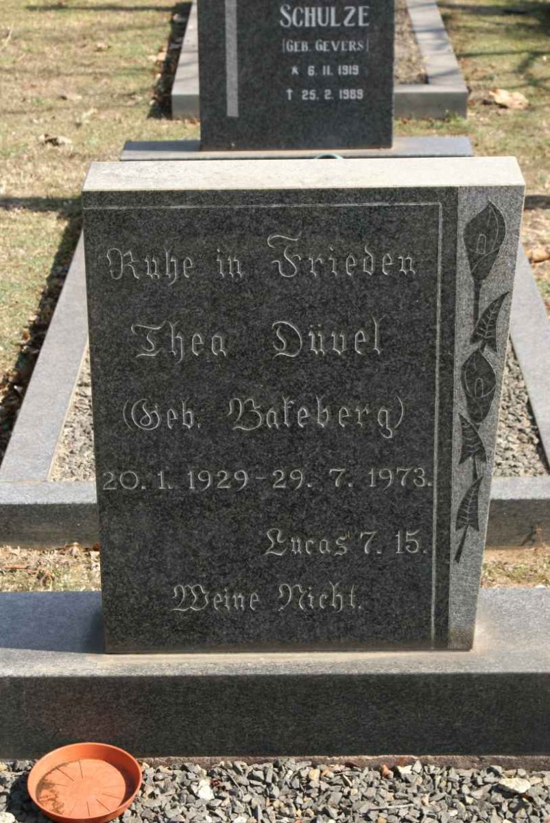 DUVEL Thea nee BAKEBERG 1929-1973
