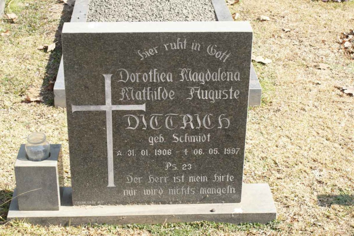 DITTRICH Dorothea Magdalena Mathilde Auguste nee SCHMIDT 1906-1997