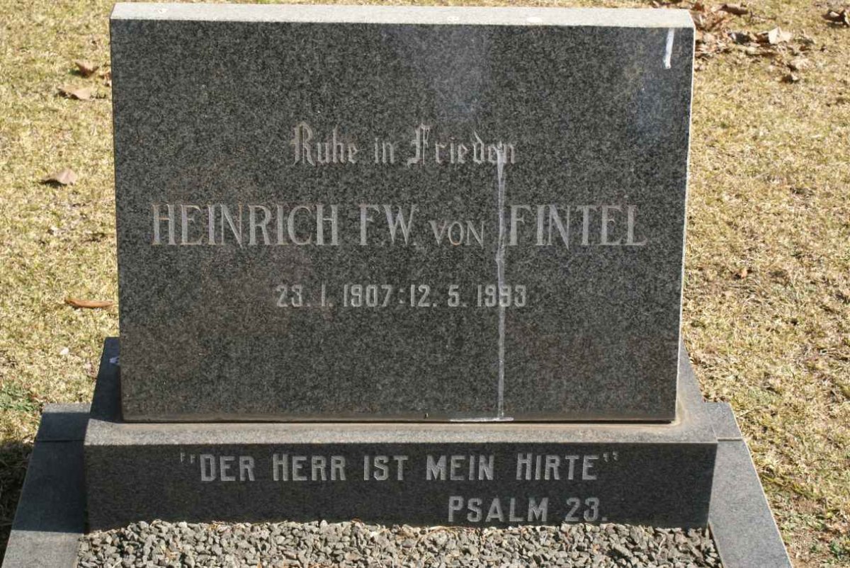 FINTEL Heinrich F.W., von -1993
