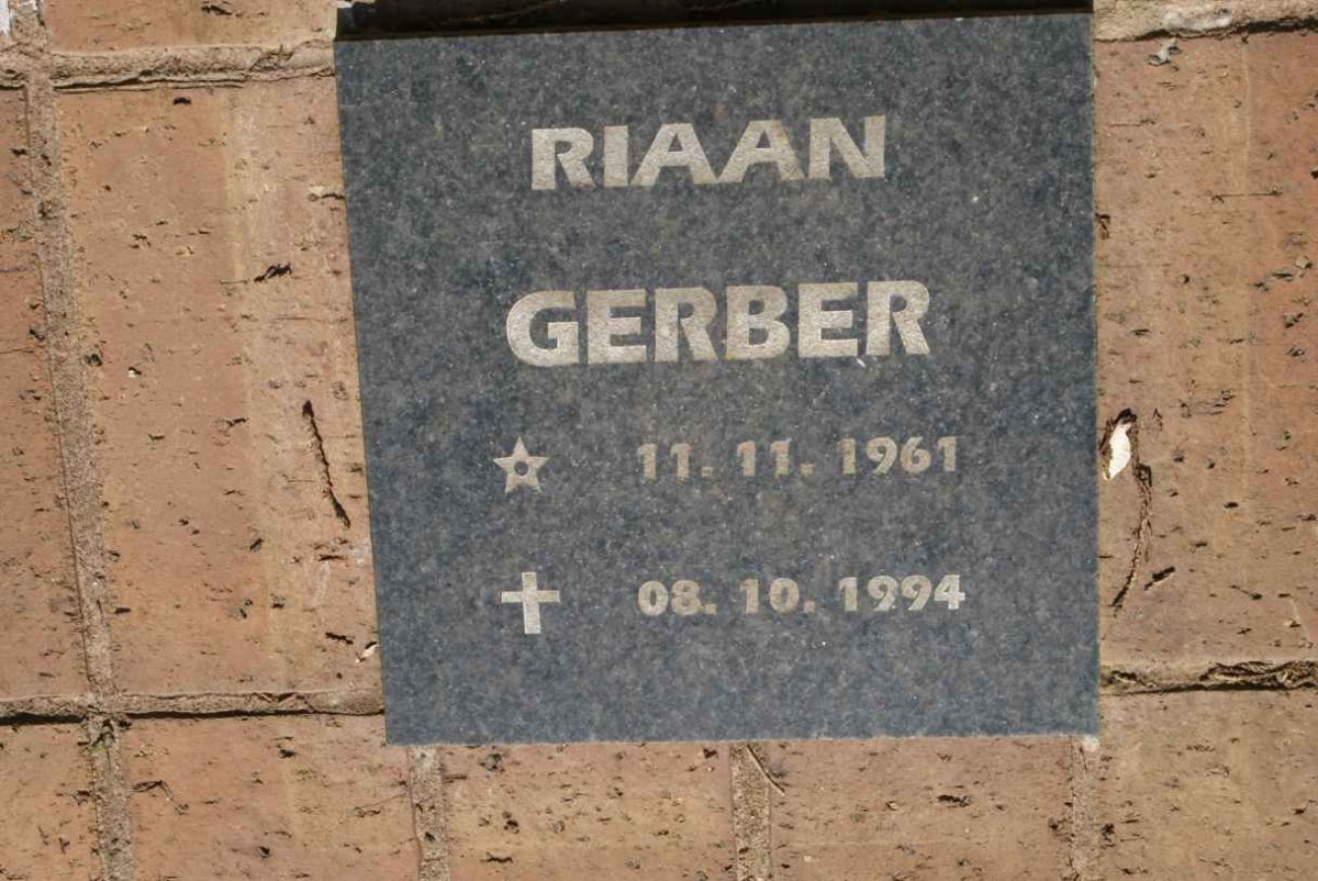 GERBER Riaan 1961-1994