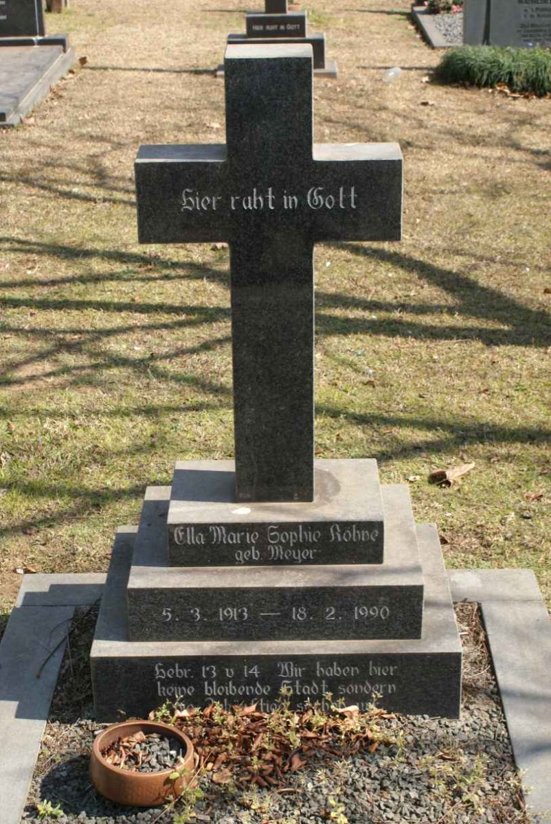 KOHNE Ella Marie Sophie nee MEYER 1913-1990