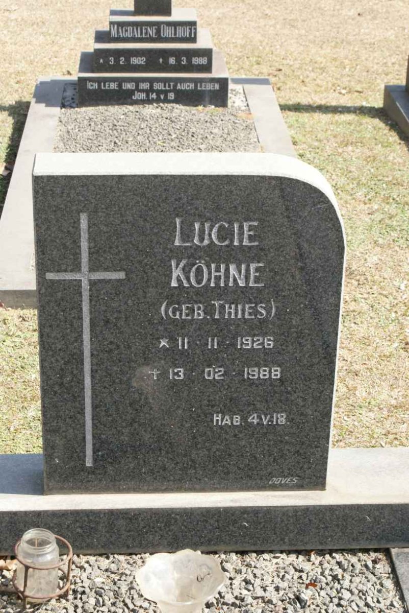 KOHNE Lucie nee THIES 1926-1988