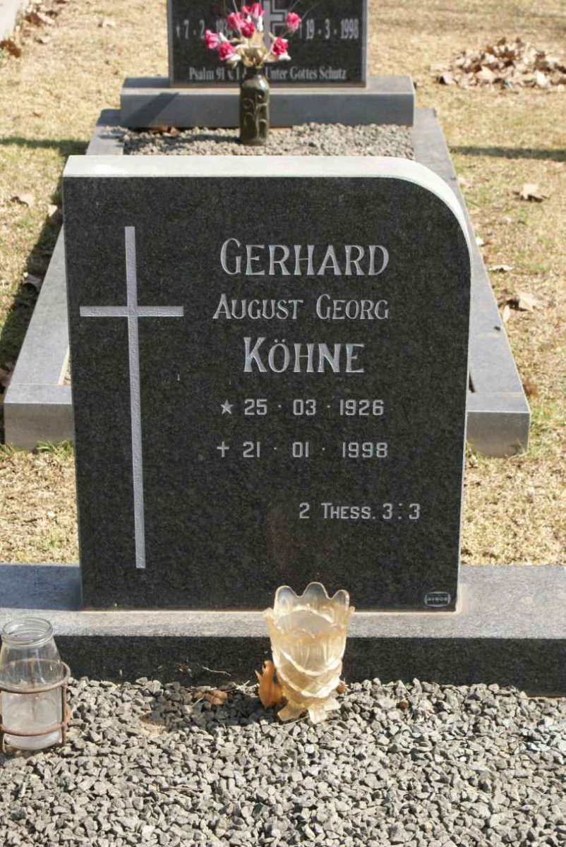 KOHNE Gerhard August Georg 1926-1998