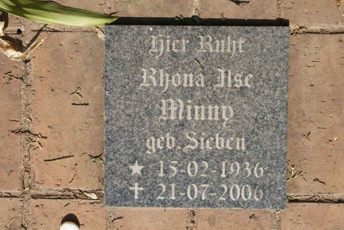 MINNY Rhona Ilse nee SIEBEN 1936-2006