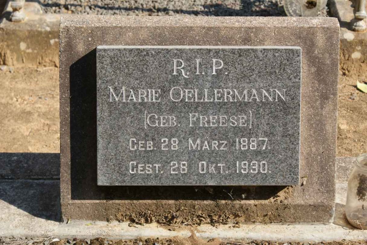 OELLERMANN Marie nee FREESE 1887-1990