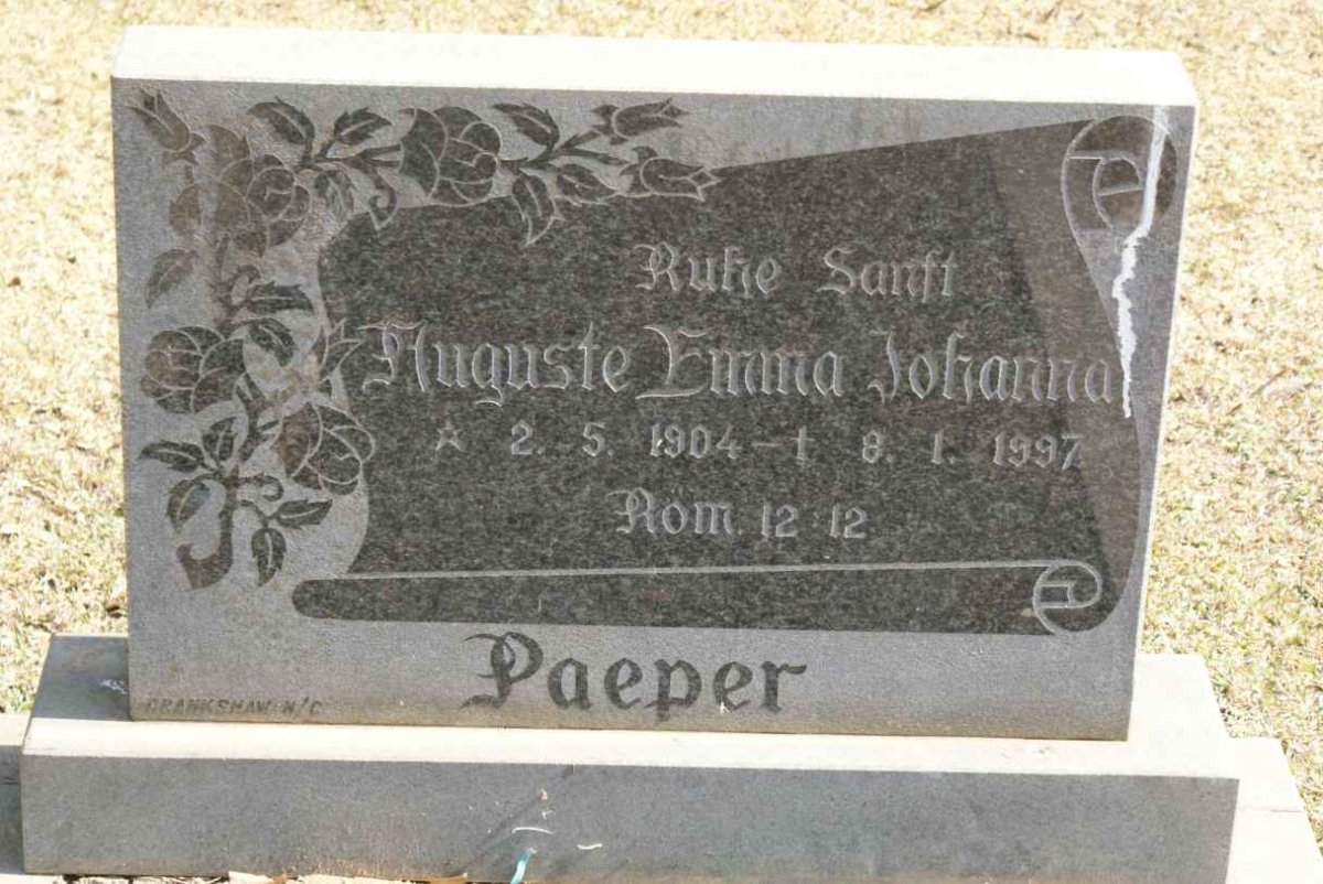PAEPER Auguste Emma Johanna 1904-1997