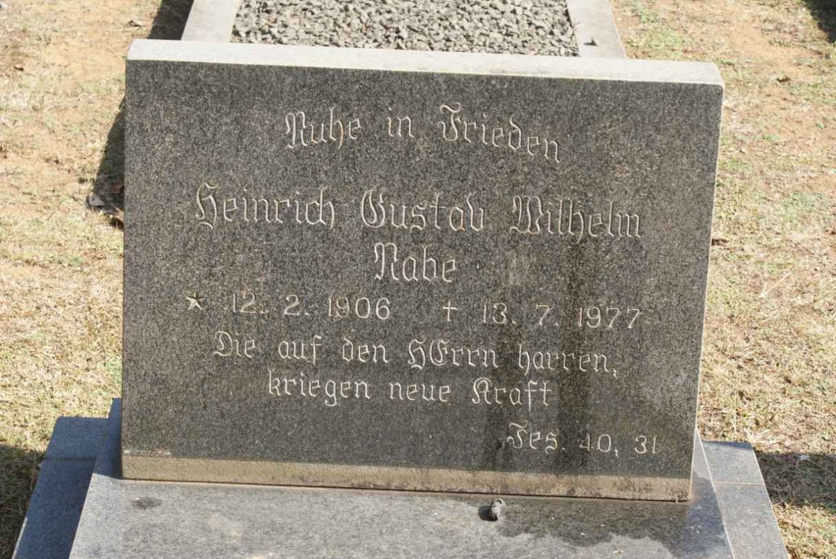 RABE Heinrich Gustav Wilhelm 1906-1977