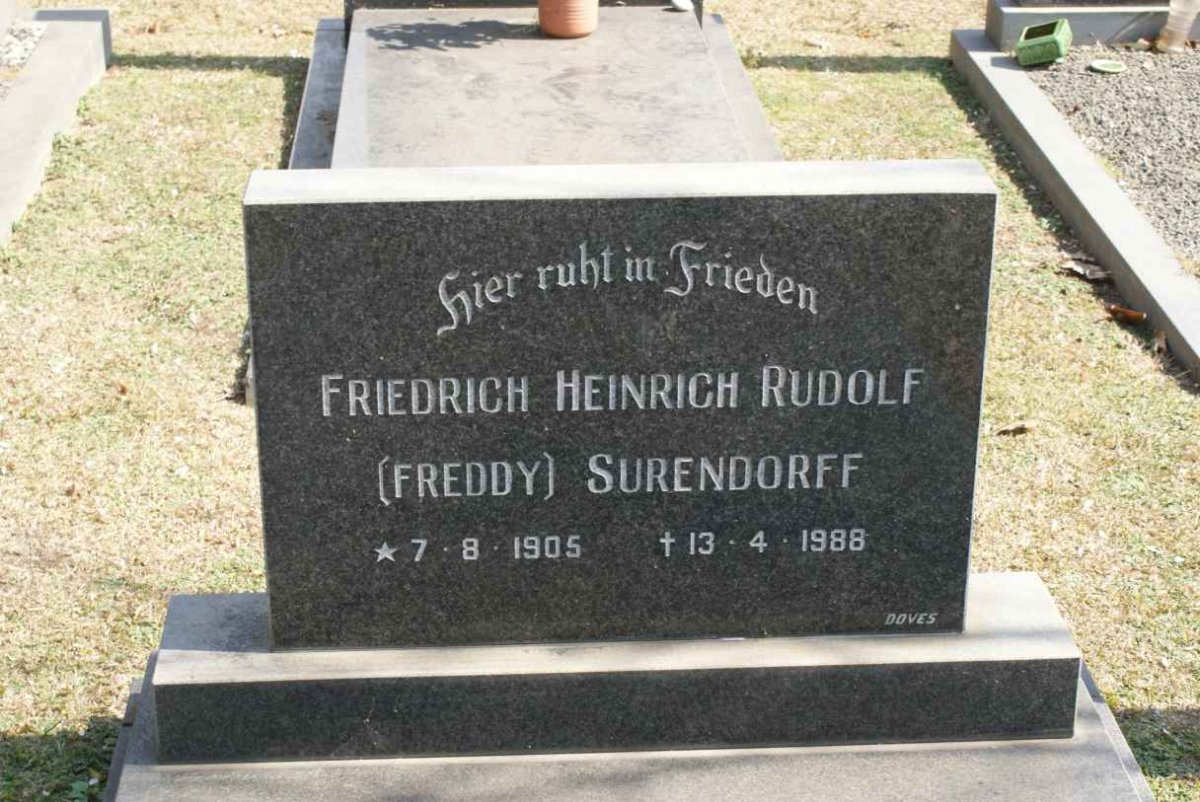 SURENDORFF Friedrich Heinrich Rudolf 1905-1988