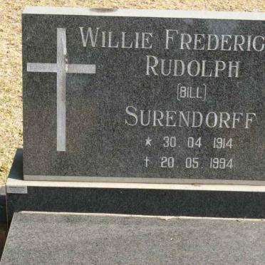 SURENDORFF Willie Frederick Rudolph 1914-1994
