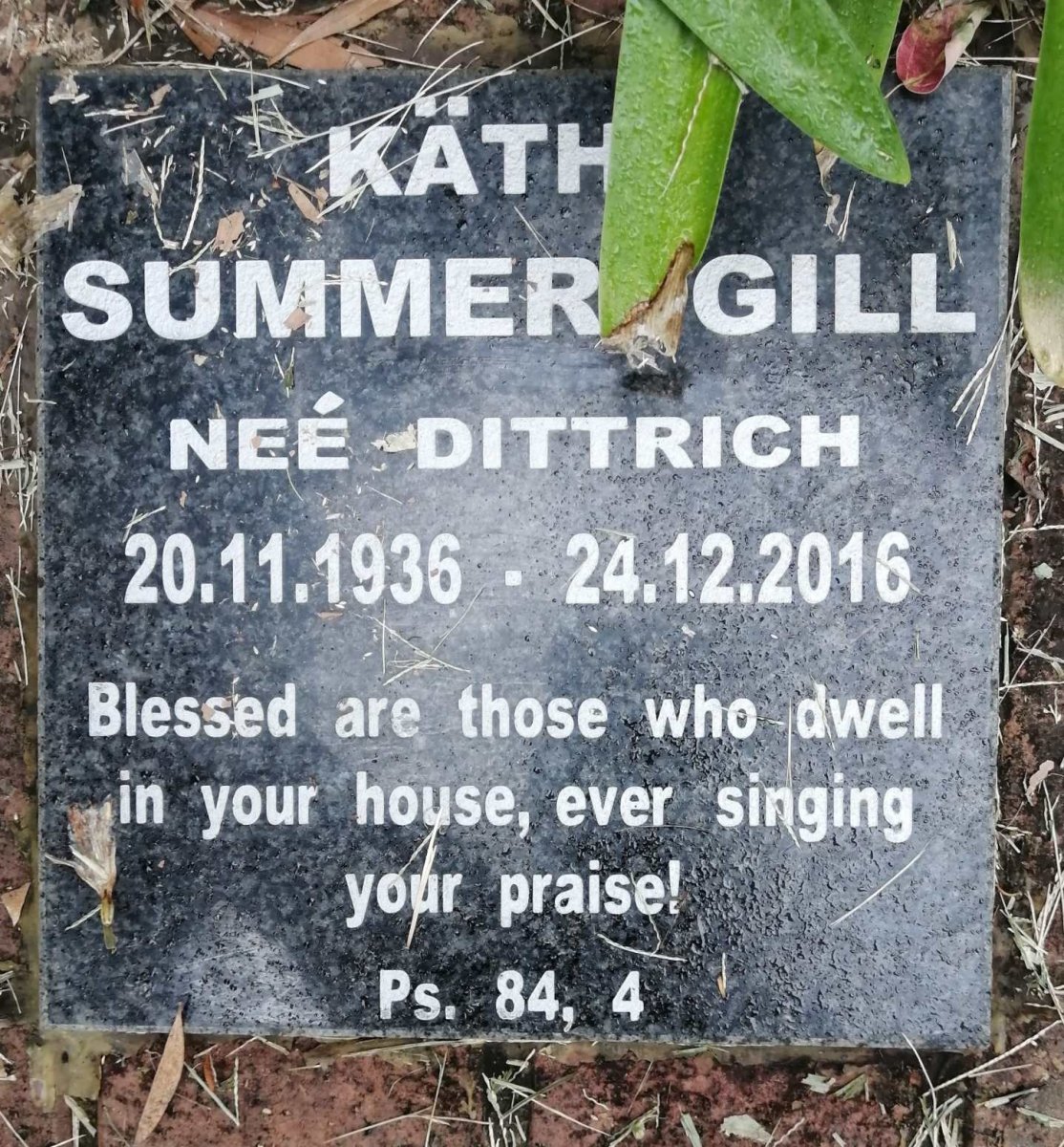 SUMMERSGILL Käthe nee DITTRICH 1936-2016