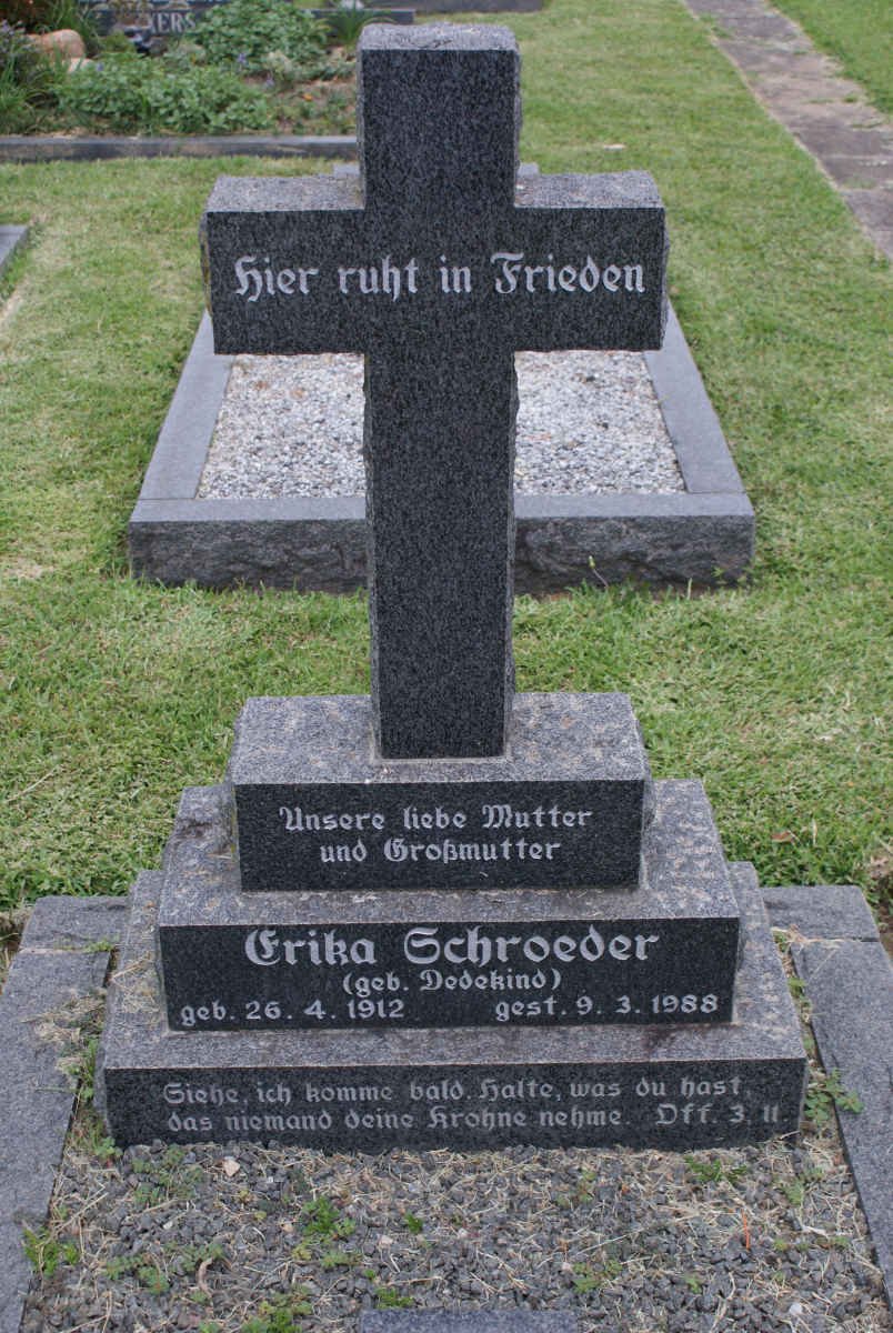 SCHROEDER Erika nee Dedekind 1912-1988