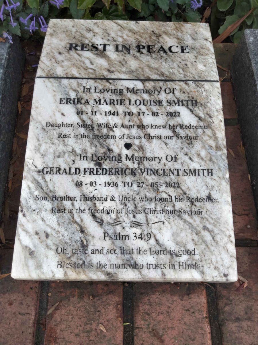 SMITH Gerald Frederick Vincent 1936-2022 &amp; Erika Marie Louise 1941-2022