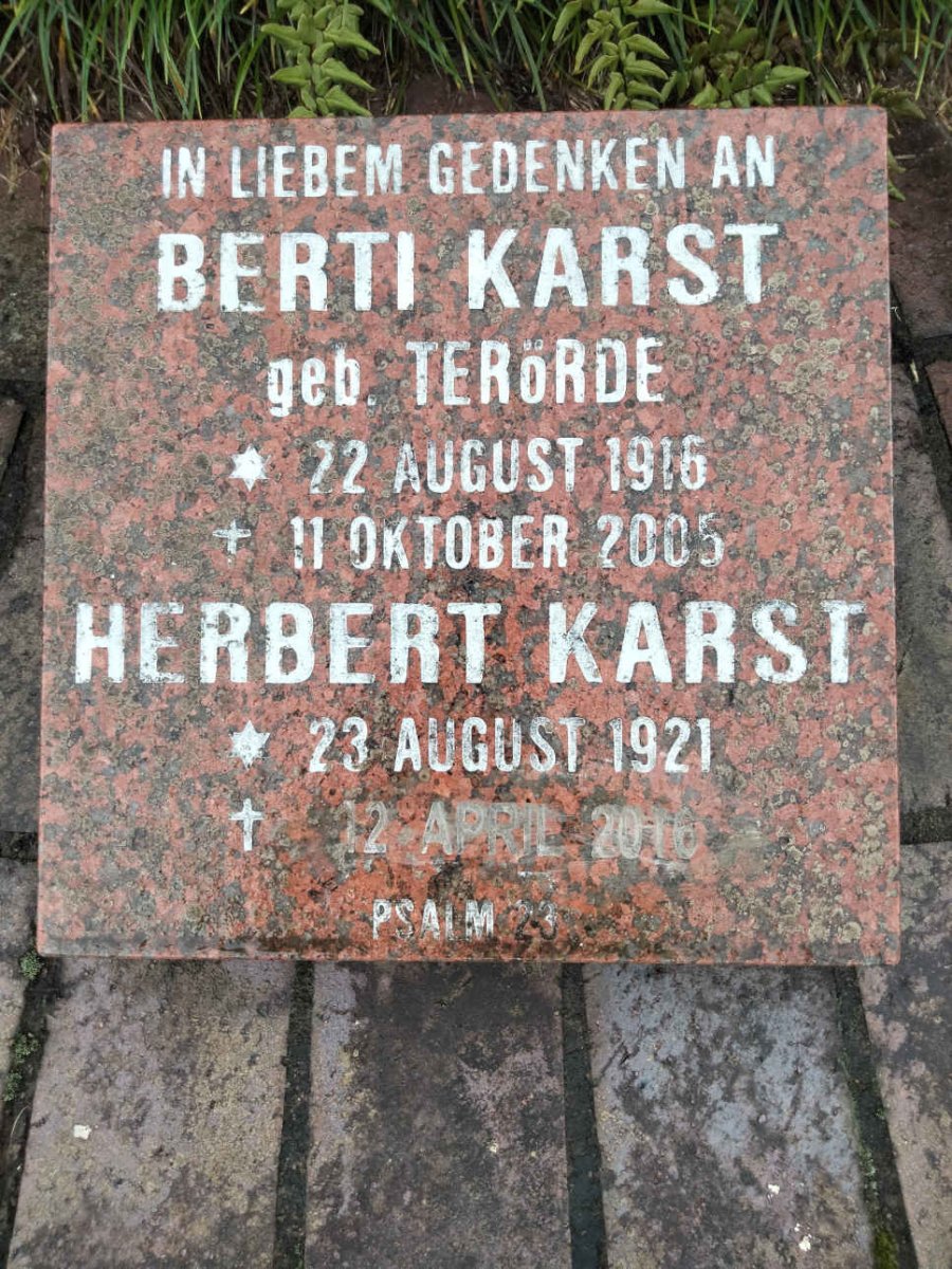 KARST Herbert 1921-2016 &amp; Berti TERÖRDE 1916-2005
