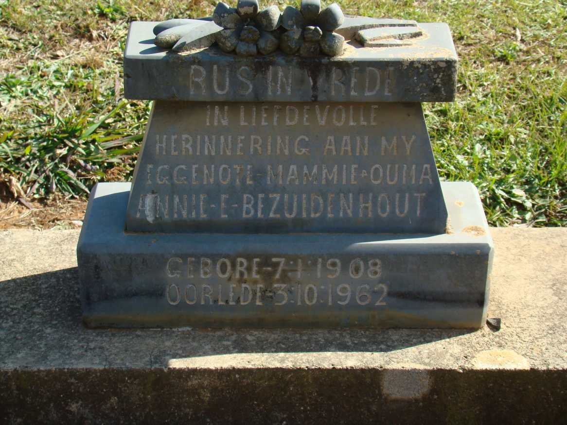 BEZUIDENHOUT Annie E. 1908-1962