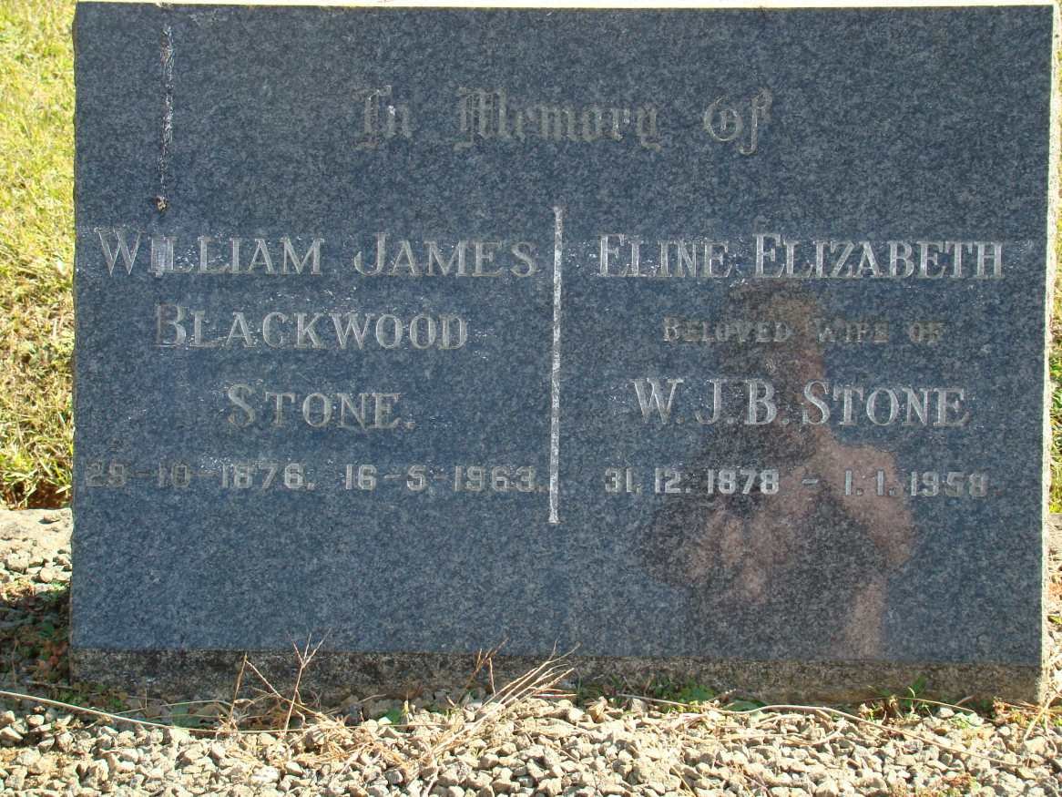 STONE William James Blackwood 1876-1963 &amp; Eline Elizabeth 1878-1958