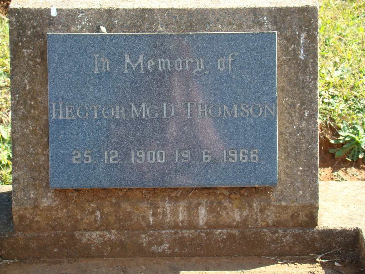 THOMSON Hector McD 1900-1966