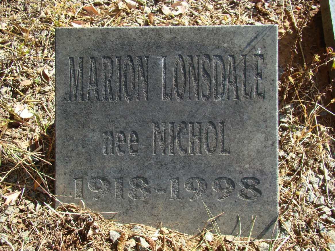 LONSDALE Marion nee NICHOL 1918-1998