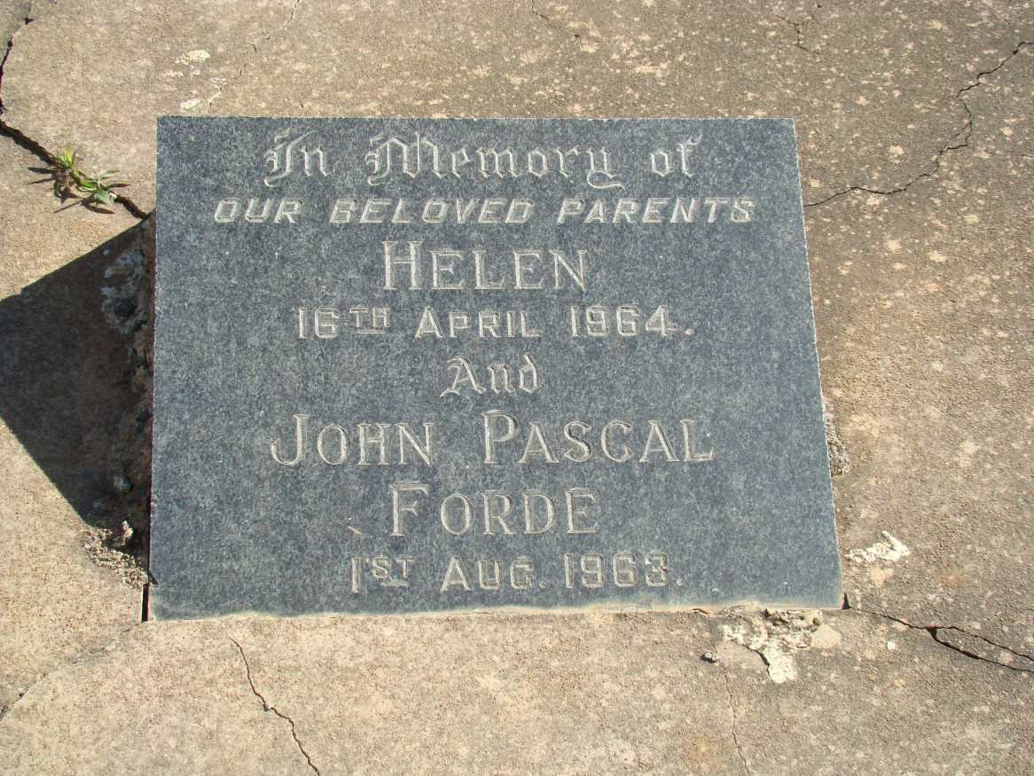FORDE John Pascal -1963 &amp; Helen -1964