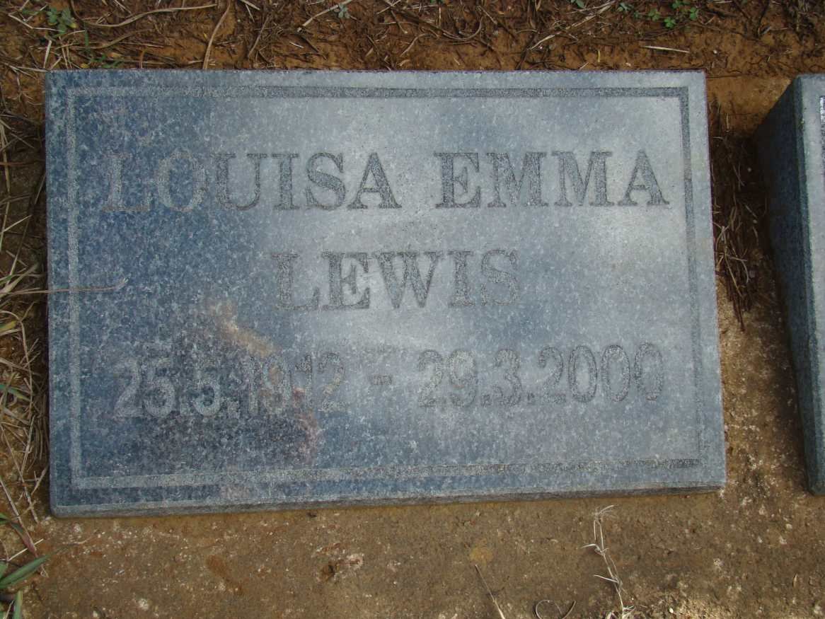 LEWIS Louisa Emma 1912-2000