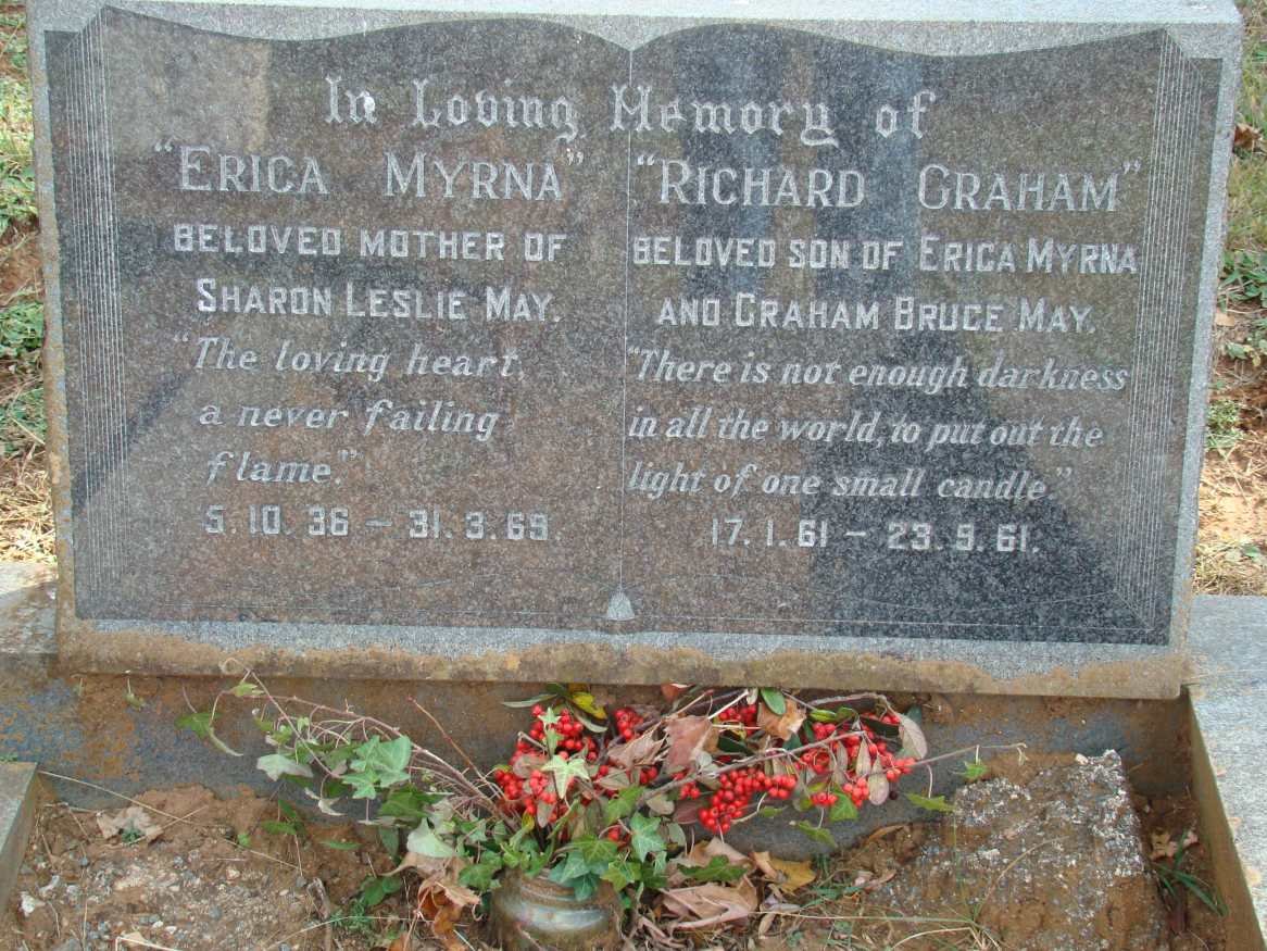MAY Erica Myrna 1936-1969 : : MAY Richard Graham 1961-1961