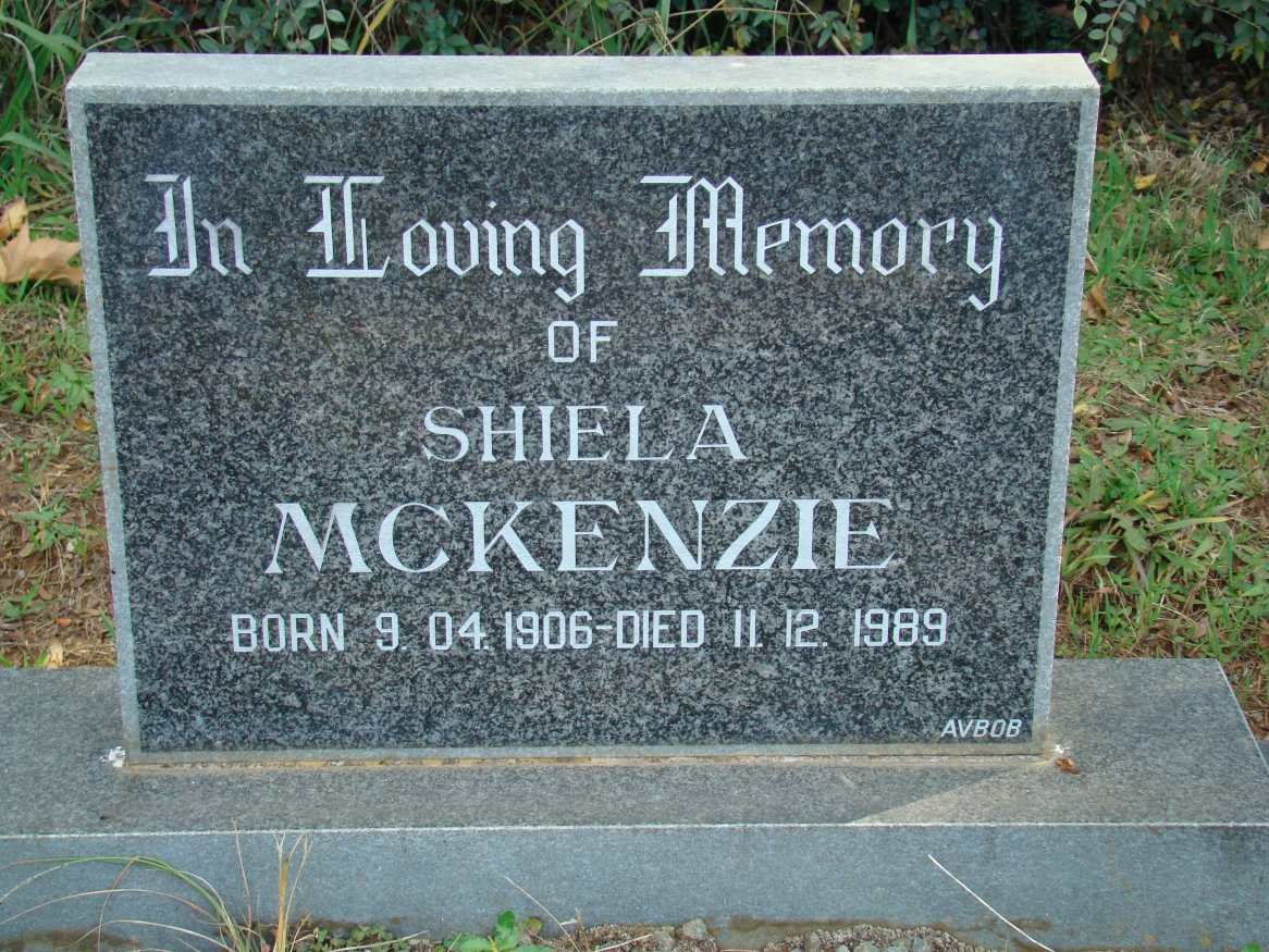 McKENZIE Shiela 1906-1989