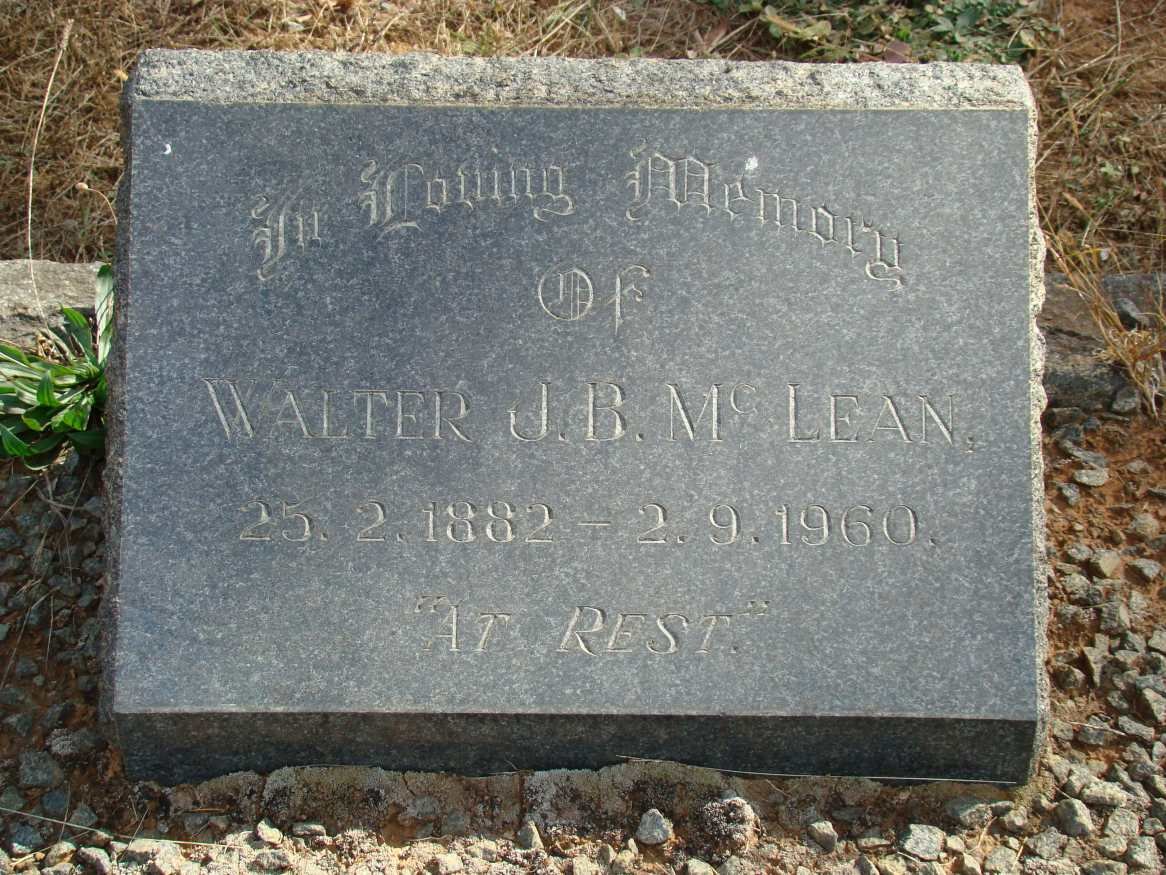 McLEAN Walter J.B. 1882-1960