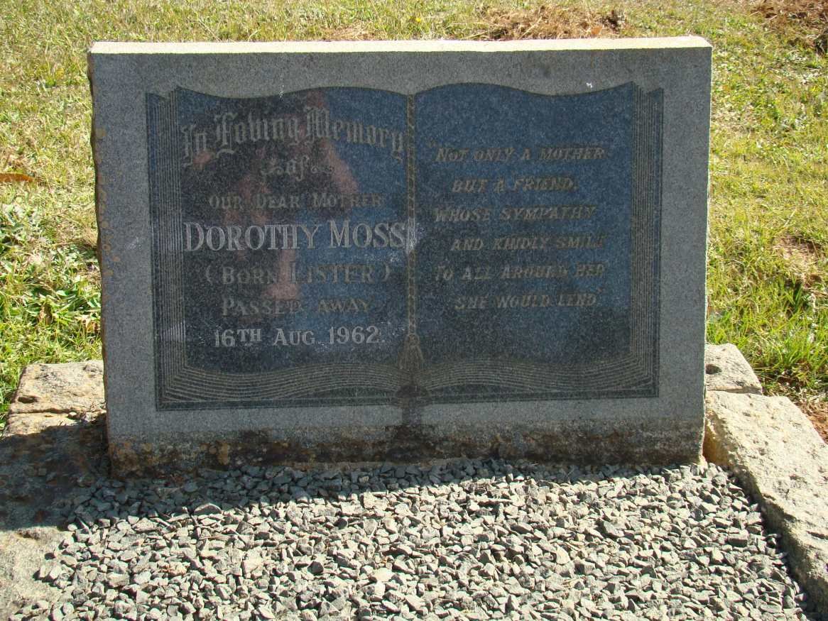 MOSS Dorothy nee LISTER -1962