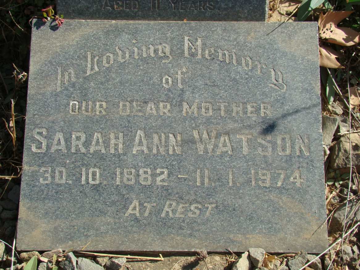 WATSON Sarah Ann 1882-1974