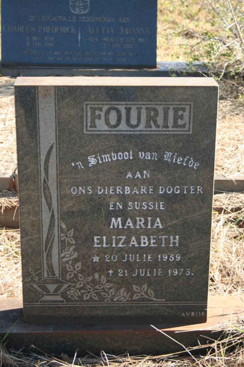 FOURIE Maria Elizabeth 1959-1973