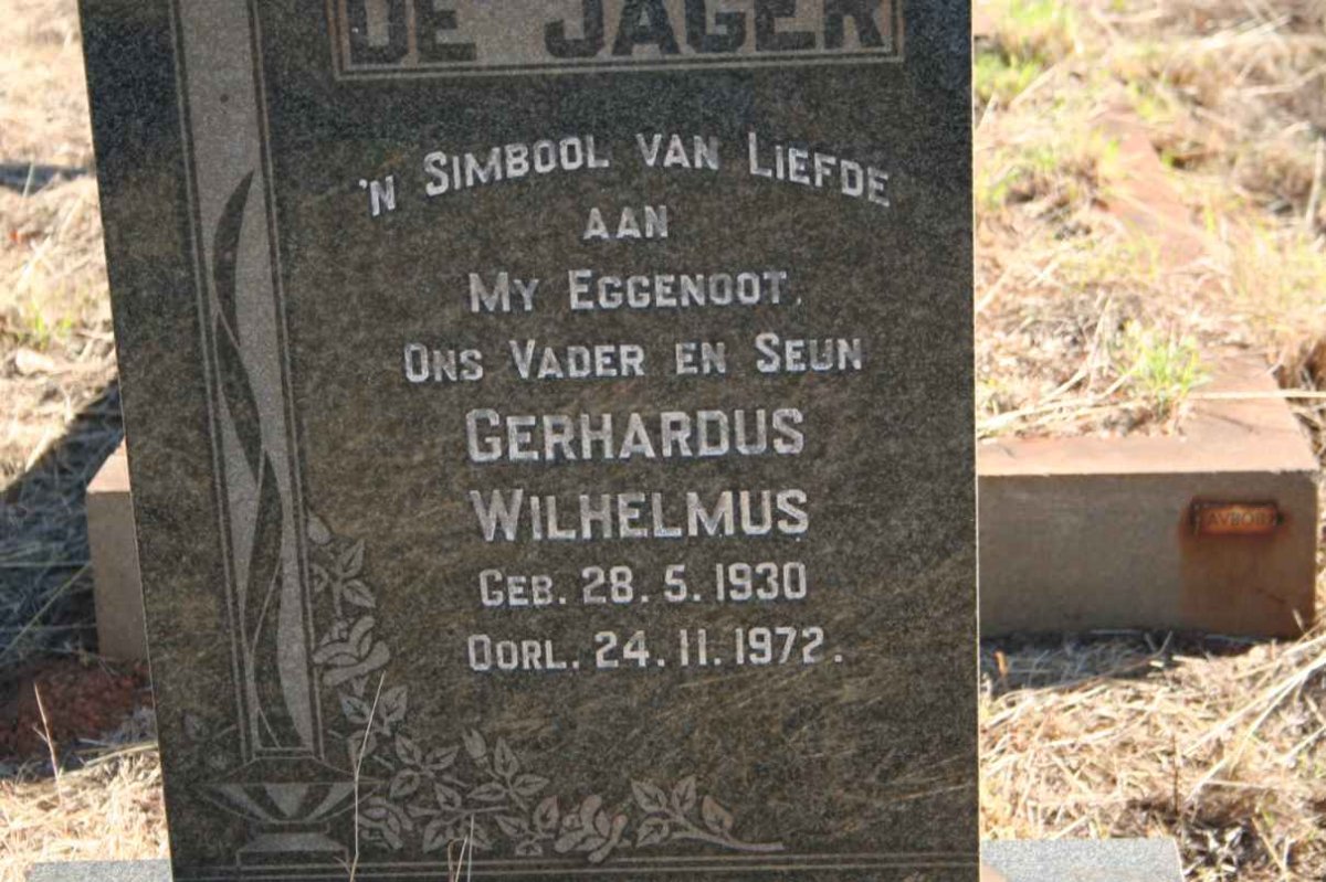 JAGER Gerhardus Wilhelmus, de 1930-1972