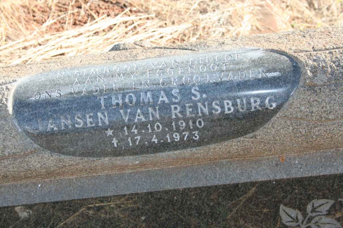 RENSBURG Thomas S., Jansen van 1910-1973