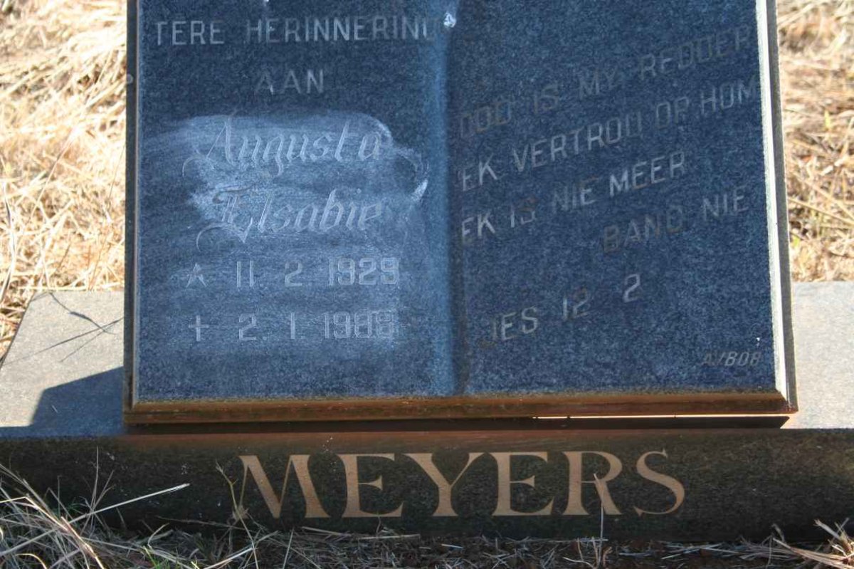 MEYERS Augusta Elsabie 1929-1988