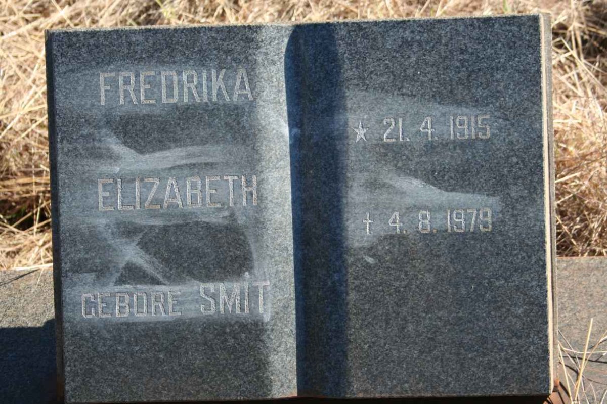 SMITH Frederika Elizabeth nee SMIT 1915-1979