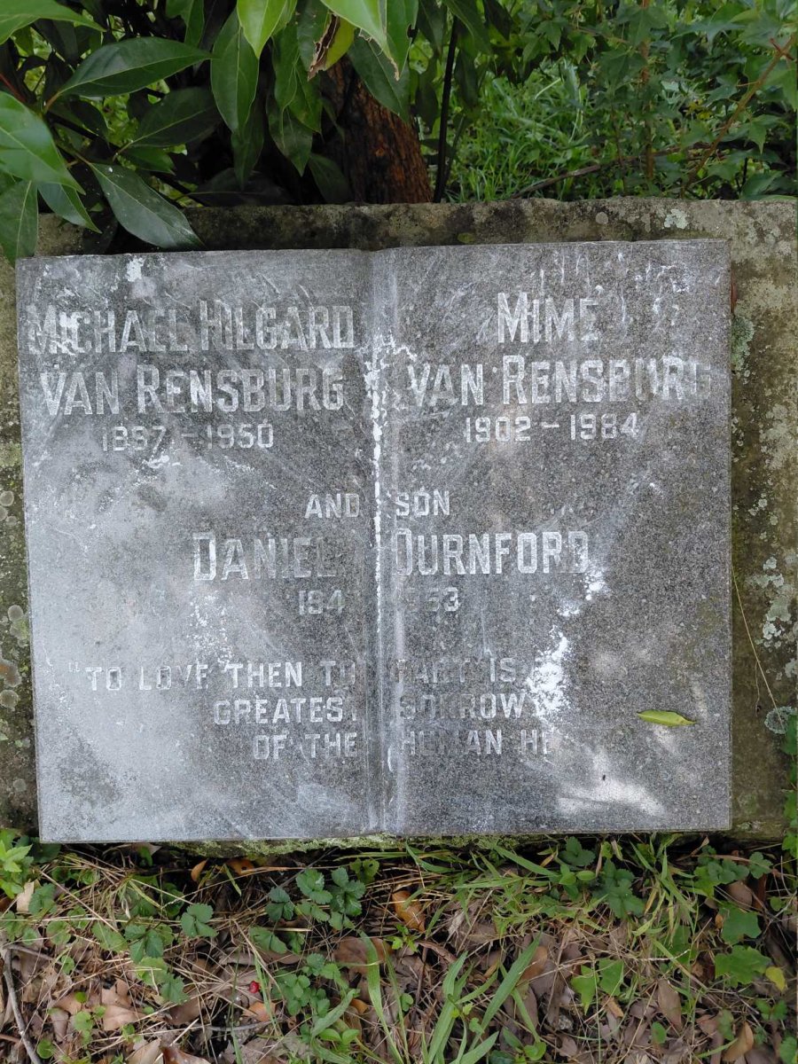 RENSBURG Michael Hilgard, van 1897-1950 & Mime 1902-1984 :: VAN RENSBURG Daniel Durnford