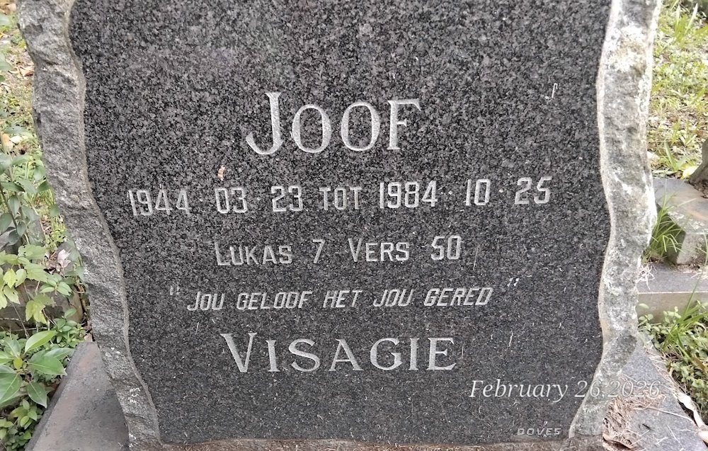 VISAGIE Joof 1944-1984