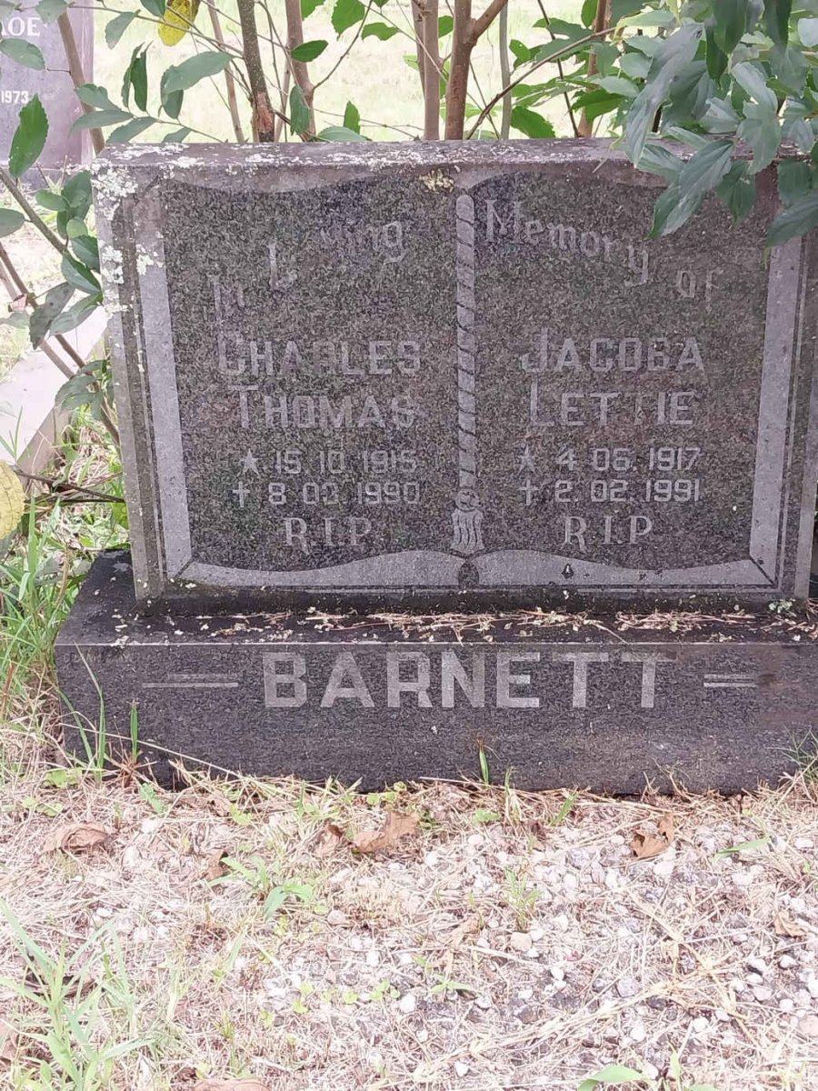 BARNETT Charles Thomas 1915-1990 & Jacoba Lettie 1917-1991