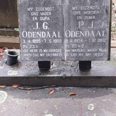 ODENDAAL J.G. 1899-1989 & P.J. 1904-1982